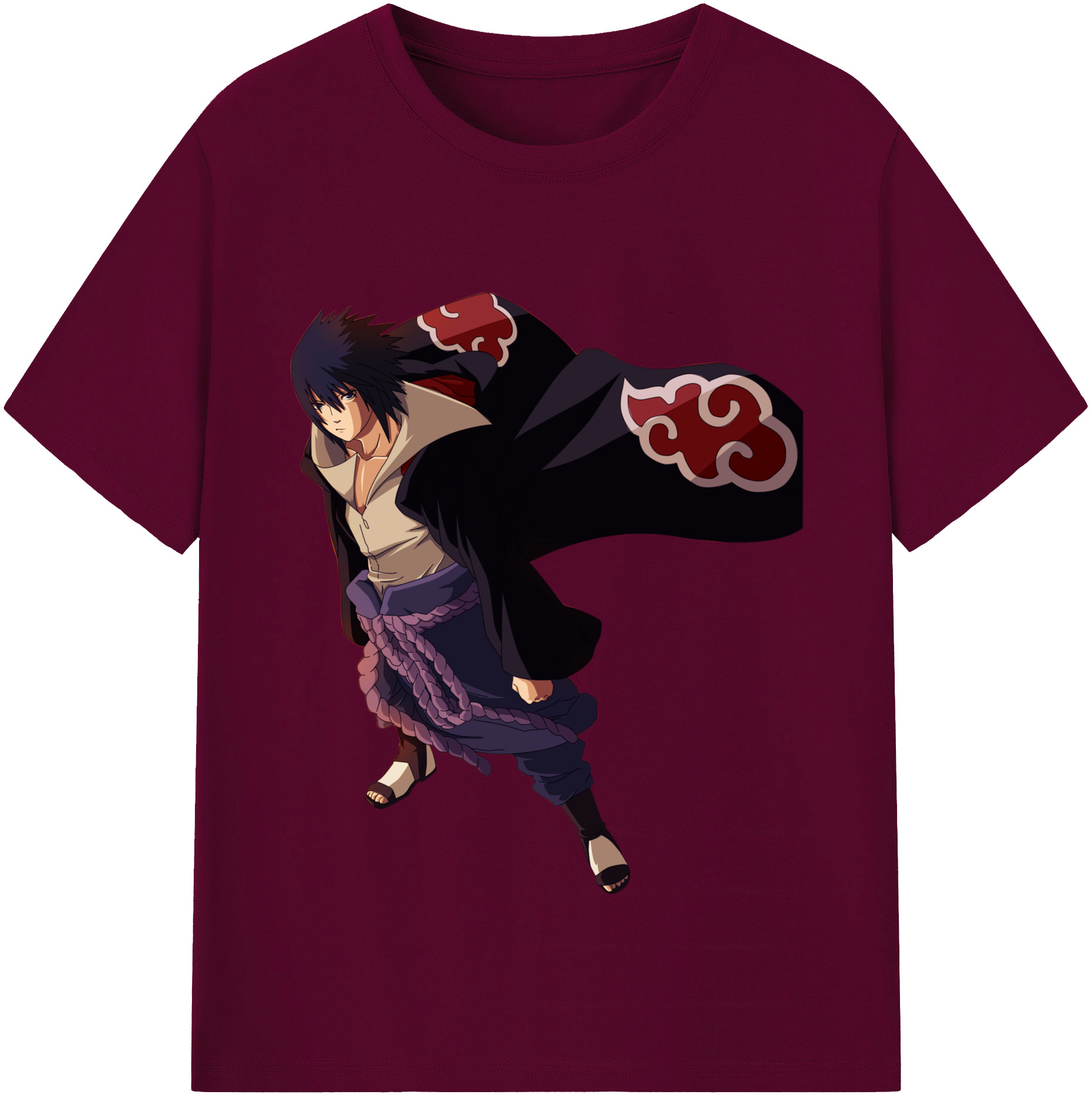 （画像用） NARUTO -ナルト- うちは サスケ Uchiha Sasuke レディースカジュアルプリントTシャツ（綿100％）